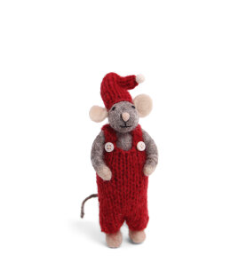 Small Grey Boy Mouse with Red Pants